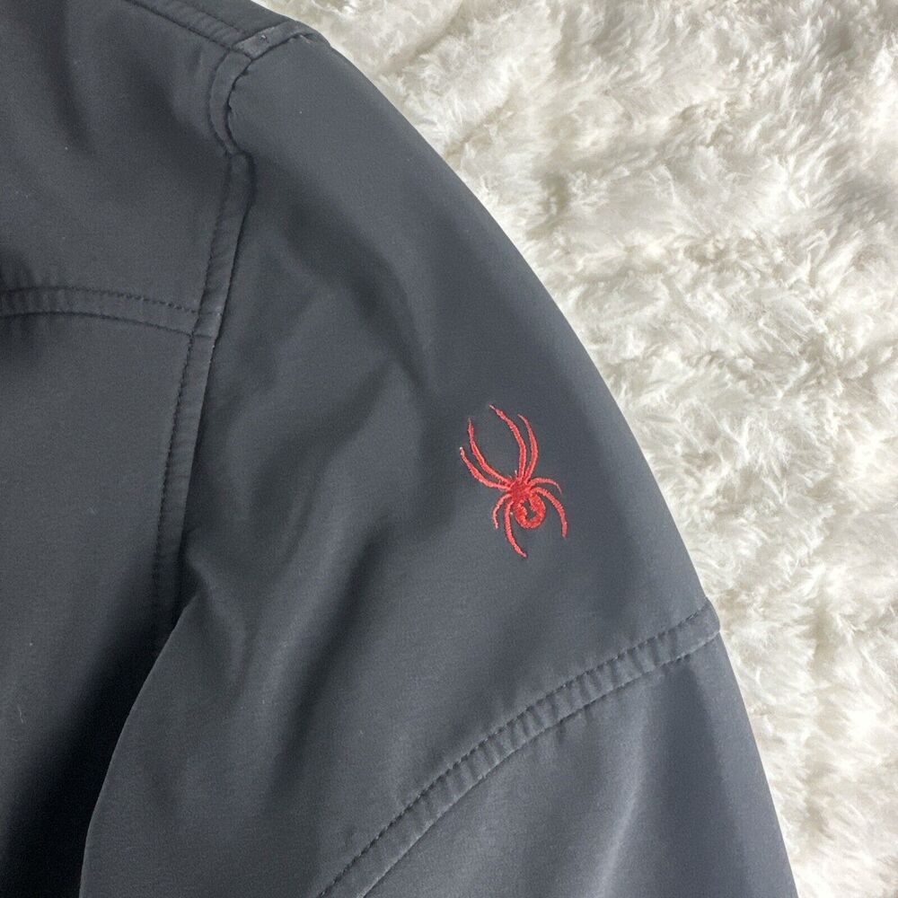 Spyder Jacket -Full Zip -Black Softshell Orange F… - image 5